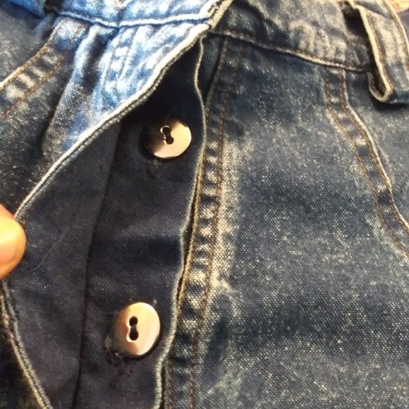 80s High Waist Acid Wash Shorts Embroidered Floral - Picture 8 of 8